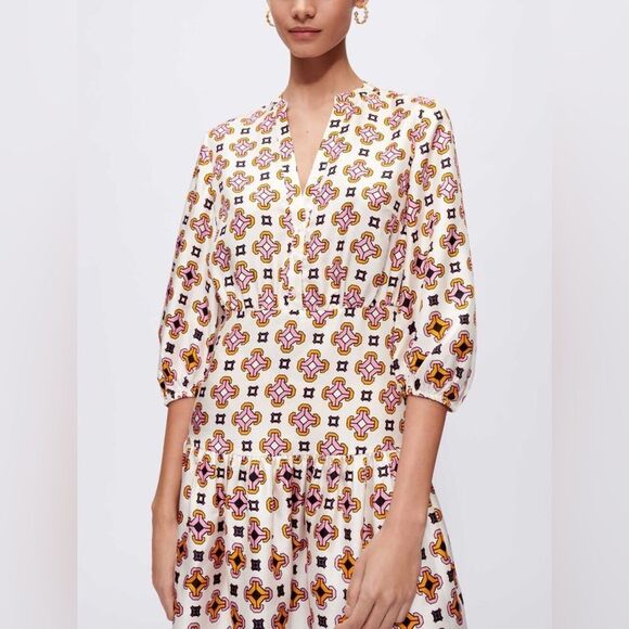NEW MAJE $535 Romea Silk Geometric Print Minidress - Picture 6 of 14